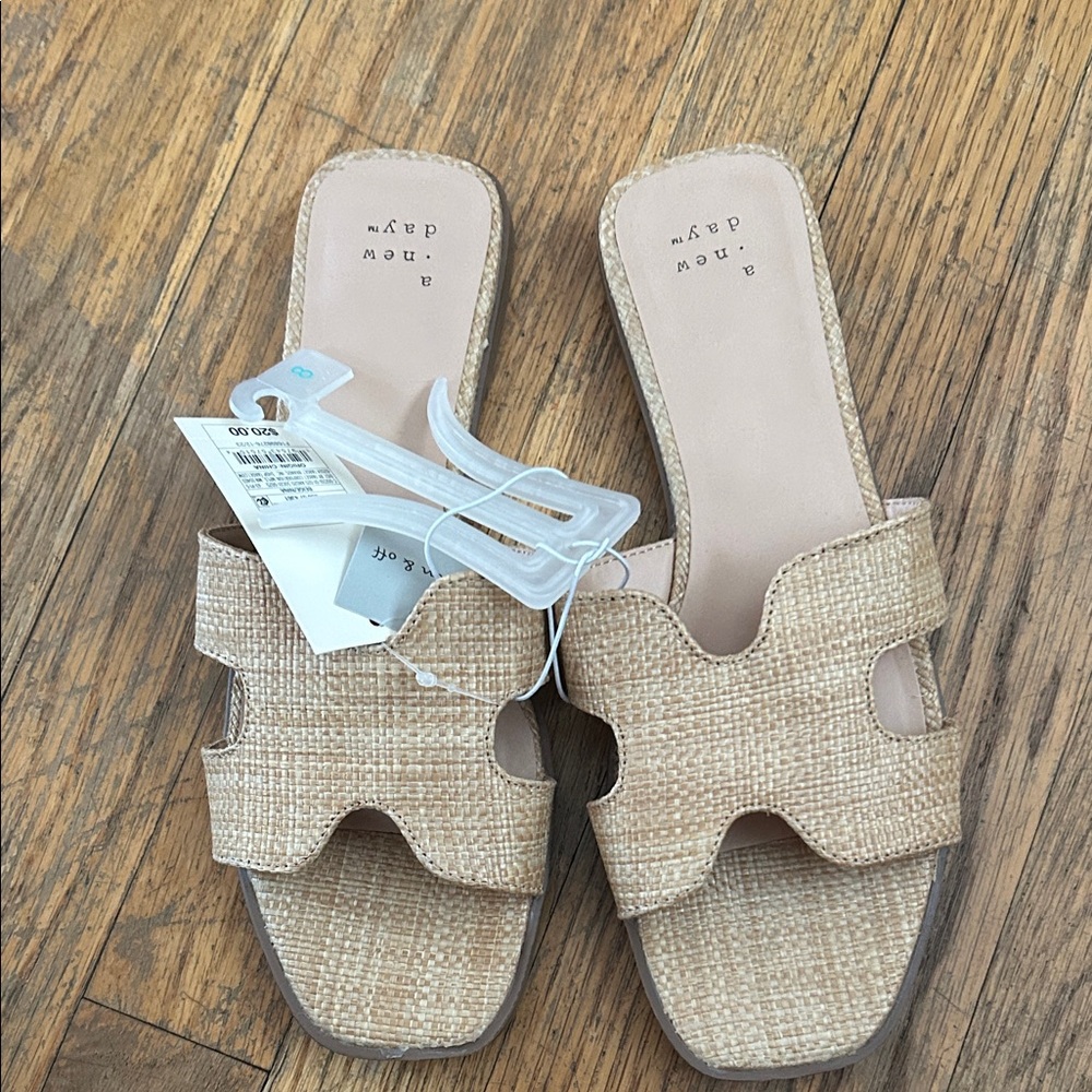 A New Day Women's Tan Slide Sandals never worn